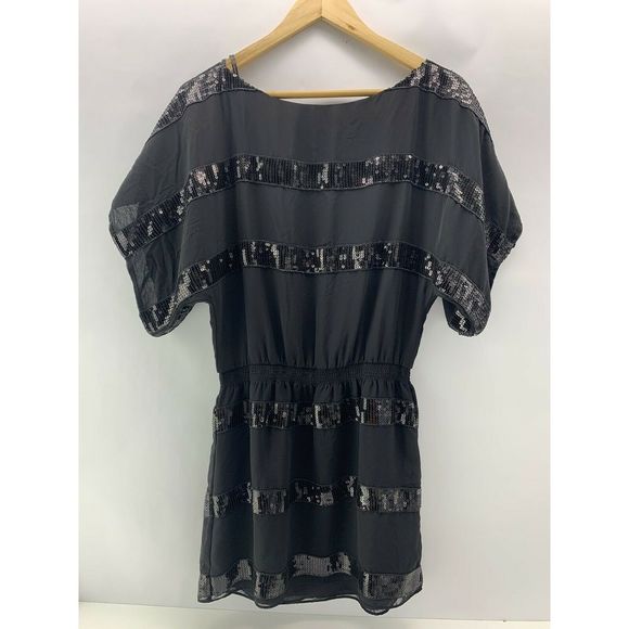 Jessica Simpson Women’s Black Sequin Dress Top XS